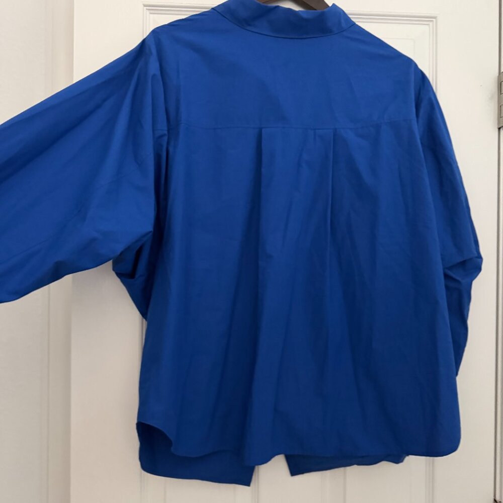 NEVER WORN-Get Ready for Spring- Zara oversized Beautiful "Bluish" Blouse- Large - Picture 11 of 14